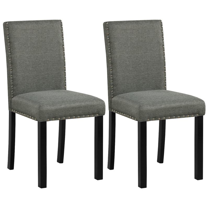 Wooden Dining Chairs Set of 2 with Bent Wood Legs, Gray - Gray