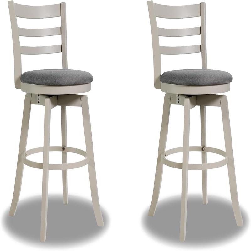 25\"/30.5\" Swivel Barstools Set of 2 360 Rotating Bar/Counter Height Chairs with Upholstered Seat-30.5 Inch - Options