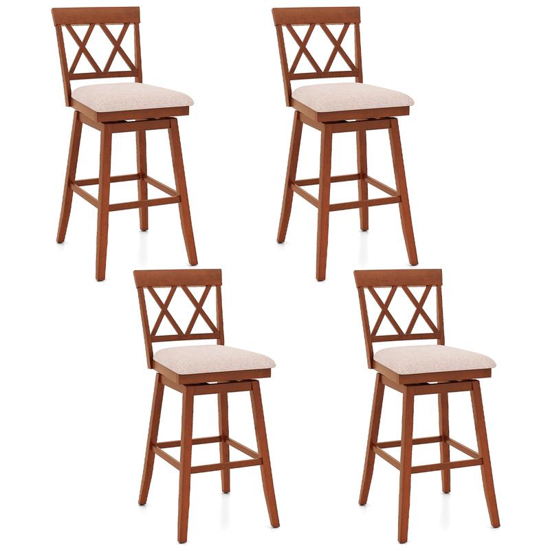 24 Inch Counter Height Barstools Set of 4 with Backrest and Upholstered Seat Cushion-29 inch - Options