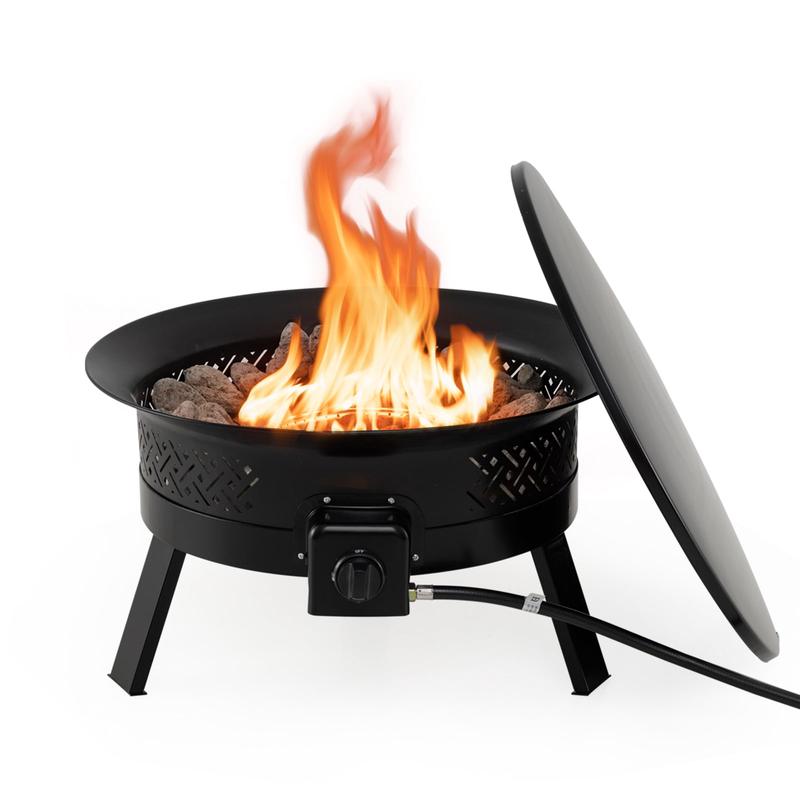 24.5 Inch Portable Propane Fire Pit with Carry Strap and Folding Legs - Options