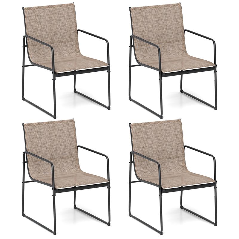 Outdoor Dining Chairs Set of 4, Patio Furniture, Brown - Brown