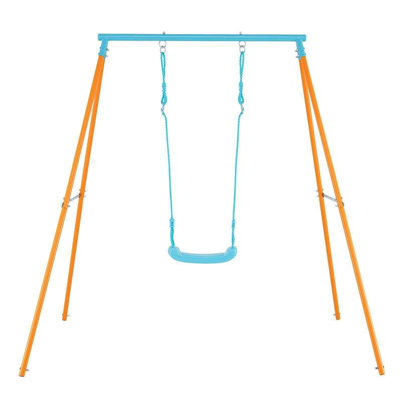 Heavy Duty Metal Toddler Swing Set, Orange - Orange