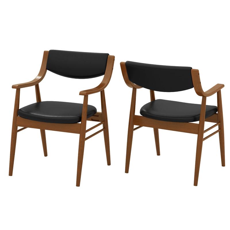 Wooden Dining Chair Set, Padded Seat And Back, Black - Black