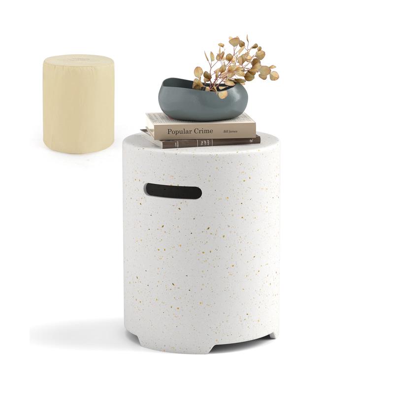 Propane Tank Cover Table, White - White