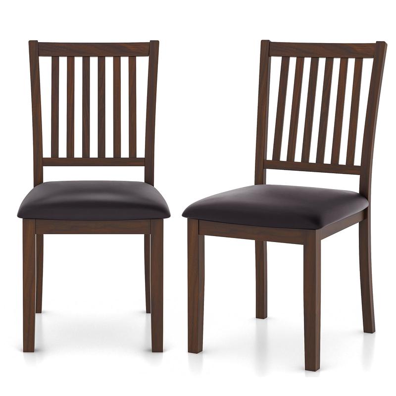 Modern Dining Chair Set Of 2, High Backrest, Brown - Brown