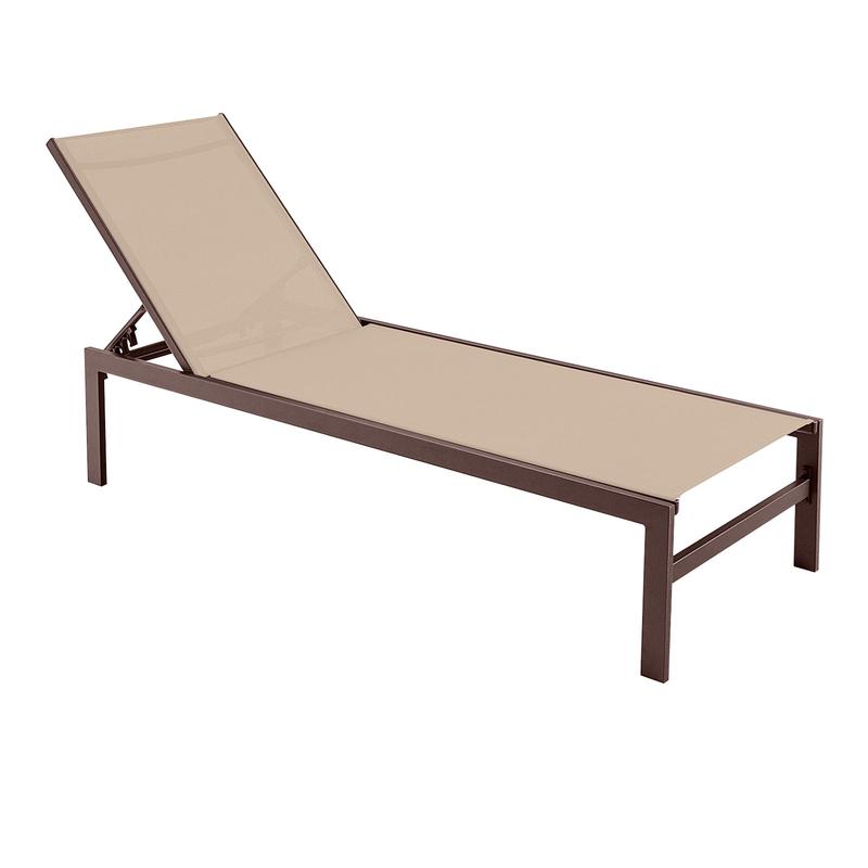 6-Position Chaise Lounge, Rustproof Aluminium Frame, Brown - Brown