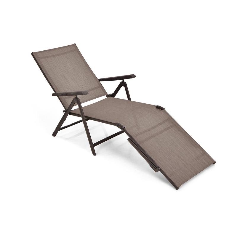 Foldable Chaise Lounge Chair With Backrest And Footrest, Brown - Brown