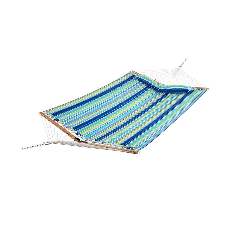 Foldable Portable Patio Hammock Swing Chair Bed, Blue Green - Blue & Green