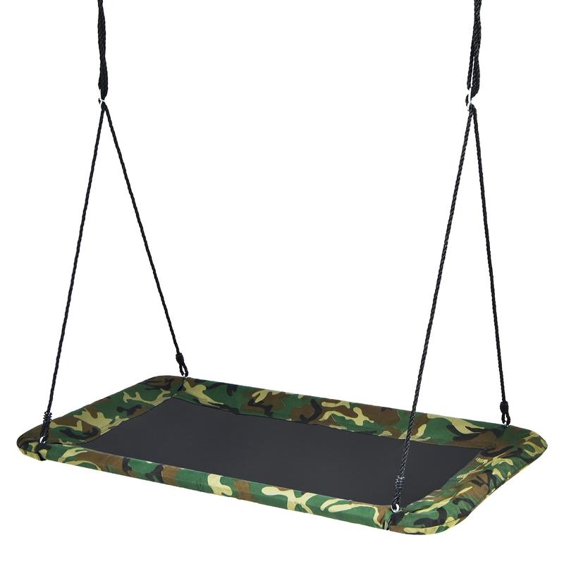 60 Inches Platform Tree Swing, 2 Hanging Straps, Camouflage - Camouflage
