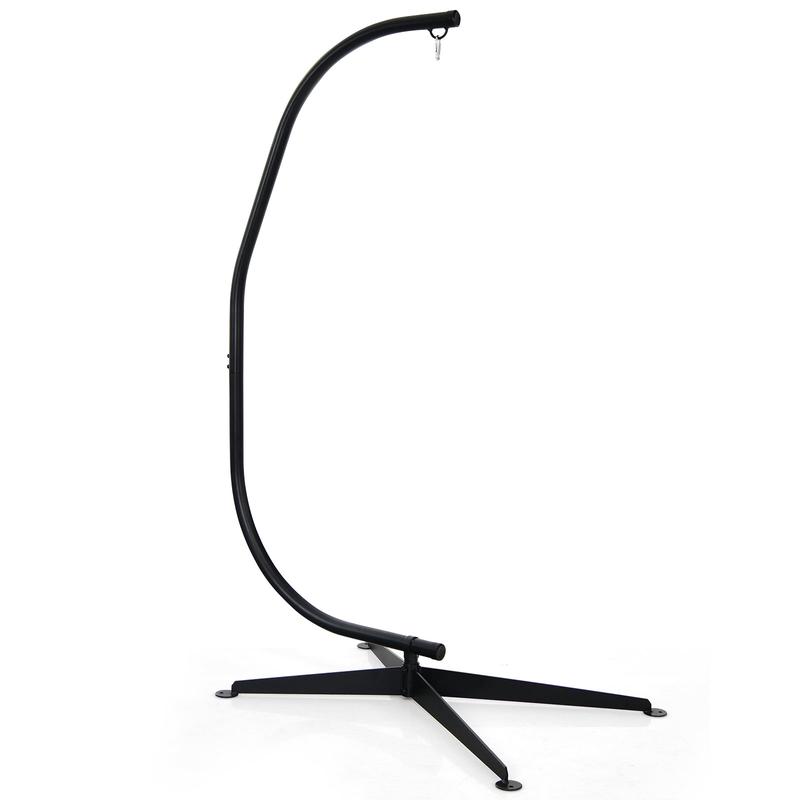Solid Steel C Hammock Frame Stand, Black - Black